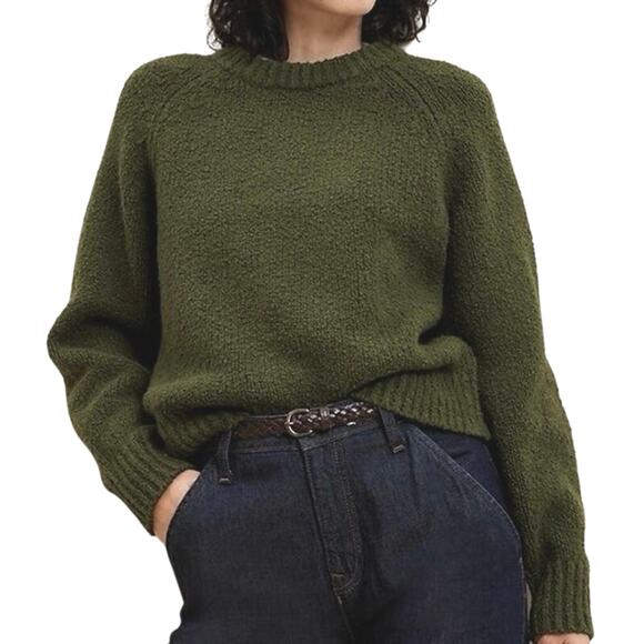 Banana Republic Sweaters - BANANA REPUBLIC Boucle Pullover Sweater Bright Moss Green - Sz Medium - NWT